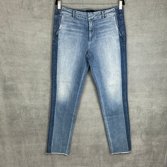 Vince Denim - Vince Jeans Women 30 Blue Side Strapping Pant Sunset Boulevard Stretch Raw Hem